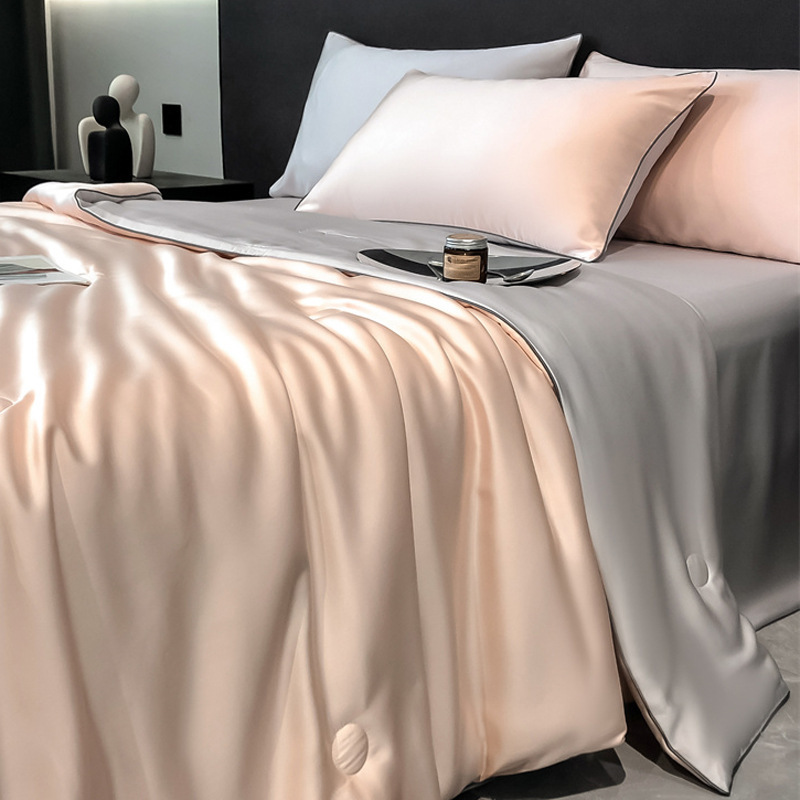 Picture of Class A Lyocell Fiber Tencel Summer Quilt Four-piece Superior Air-conditioning Quilt Summer Cool Quilt Core Machine Washable Thin Quilt