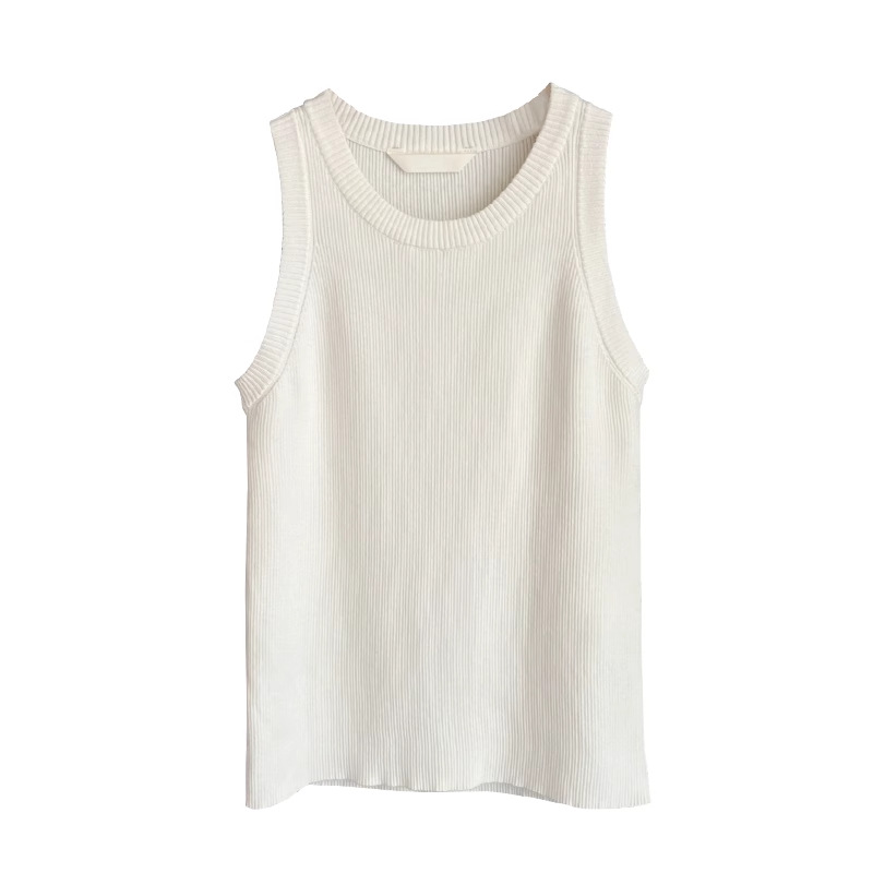 Picture of Knitted Camisole Women's Inner Wear 2025 Summer New Wide Shoulder Bottoming Slim Sleeveless Outer Wear Breast-Covering Top