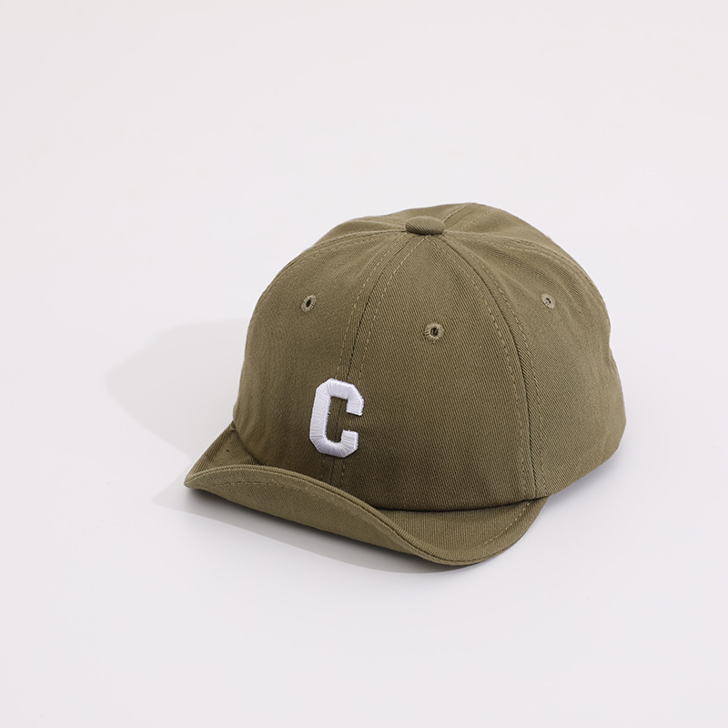 Picture of Baby's Hat Spring and Autumn Soft Brim Korean-style C- letter Embroidered Western-style Cap Baby Baby Instagram Baseball Cap Trendy