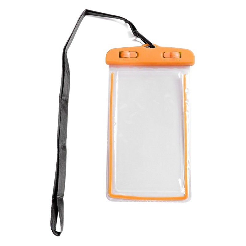 Luminous mobile phone waterproof case fluorescent pvc transparent mobile phone waterproof bag swimming drifting diving protective case wholesale