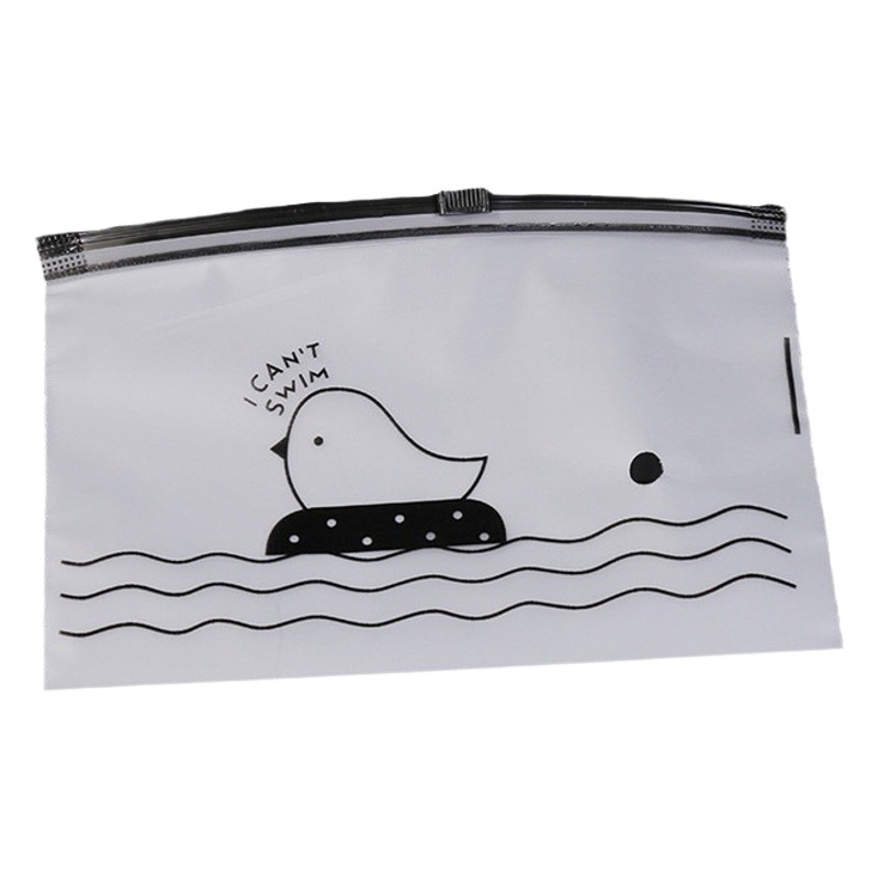 New Cartoon Chicken Bag Translucent Frosted Self-sealing Zipper Bag Jewelry Rubber Rim Storage Bag in stock Wholesale
