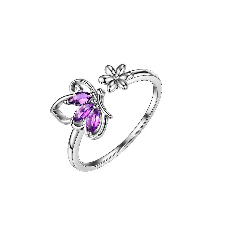 Picture of TEMU Cross-border New Butterfly Ring Earring Necklace Female European and American Animal Butterfly Pendant Clavicle Chain Jewelry suit