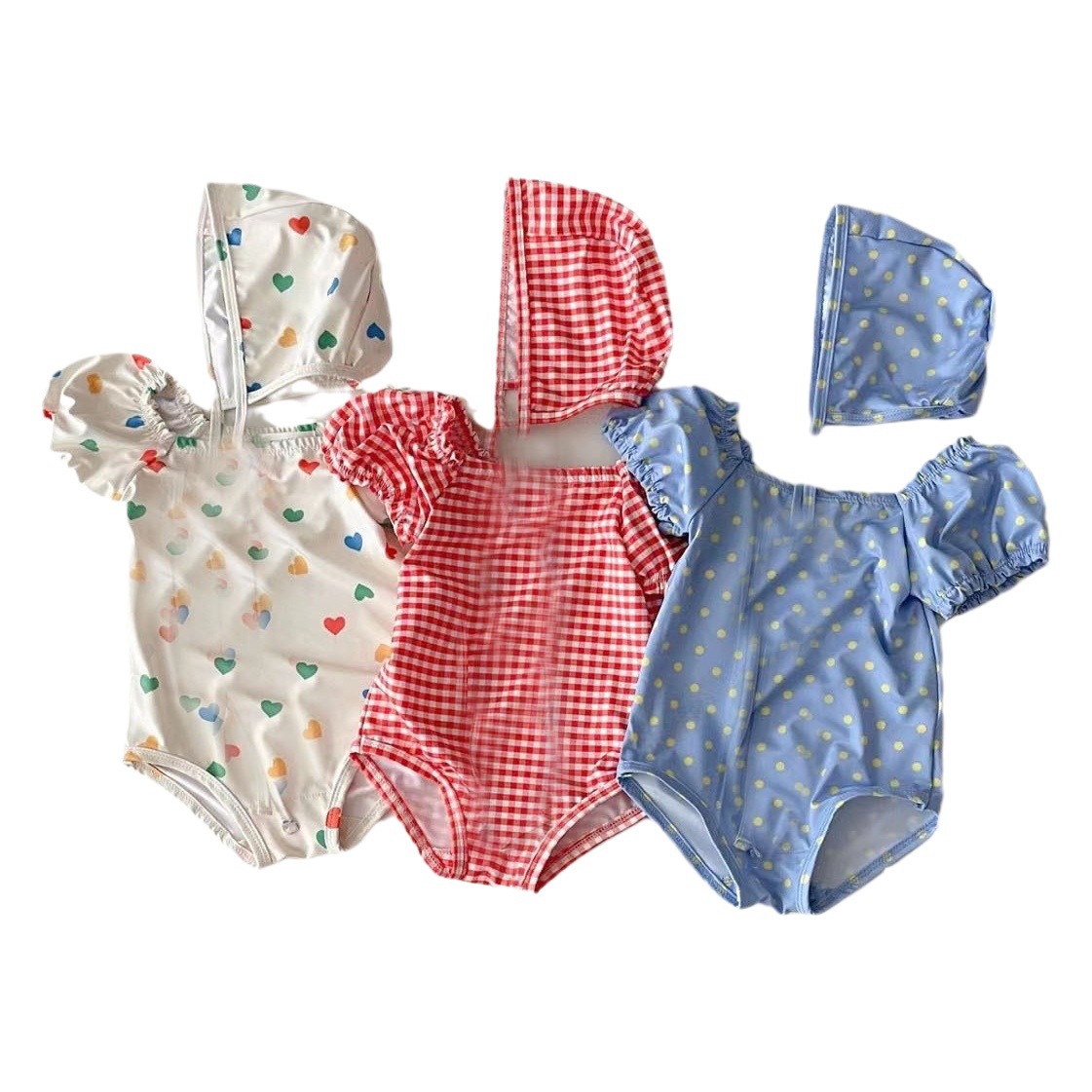 ins24 Summer Women's Baobao Toddler Swimsuit Swimsuit Swimming Cap Sling Belt Bag Ha-ha Suit Baby Girl Swimming Beach Suit All-in-one Suit