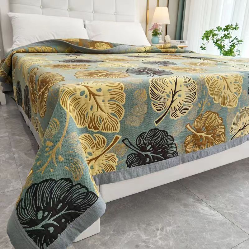 Picture of Wholesale new combed cotton fine sand gauze towel blanket soybean fiber blanket spring and summer single double autumn and winter leisure blanket
