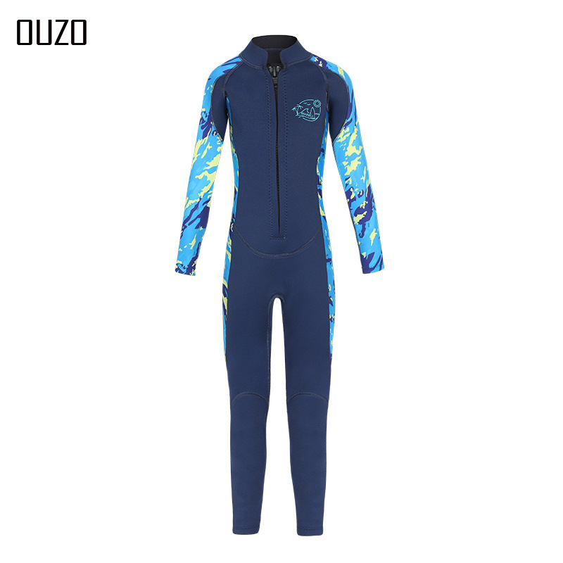 Picture of in stock 2.5mm children's diving suit girls one-piece swimsuit warm long sleeve sunscreen surfing snorkeling jellyfish suit
