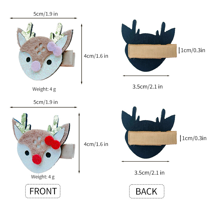 Picture of Christmas girls' jewelry headdress all-inclusive cloth flower antler hairpin cute Internet celebrity Christmas elk side clip