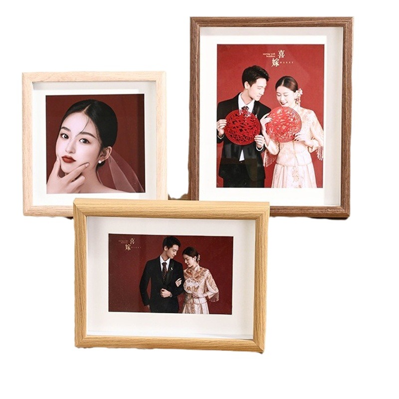 Wooden three-dimensional hollow creative photo frame decoration wholesale 678 10-inch A4 Nordic wall-mounted square oil painting stick picture frame