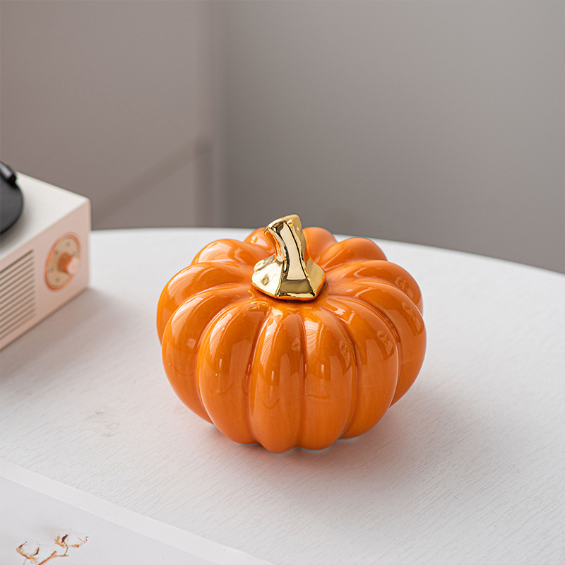 Picture of Nordic creative white ceramic pumpkin decoration desktop decoration home decoration Halloween gift