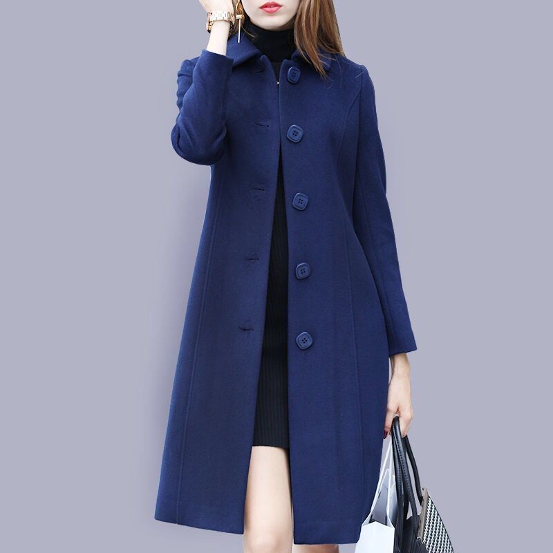 Picture of Woolen Coat Women's Mid-length British Style New Slim-fit Woolen Coat Women's Slim-fit Woolen Suit