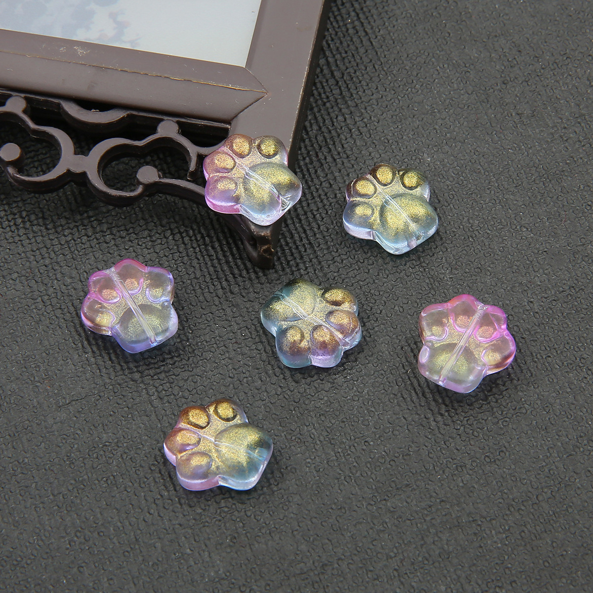 Picture of Gradient glass cat's claw accessories handmade diy production step tassel hairpin glass earrings jewelry pendant material