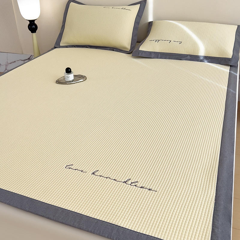 Picture of Category a Maternal and Infant Grade Waffle Ice Bean Mat Three-Piece Set Classy Ice Silk Mat Fitted Sheet Summer Air-Conditioned Soft Mat