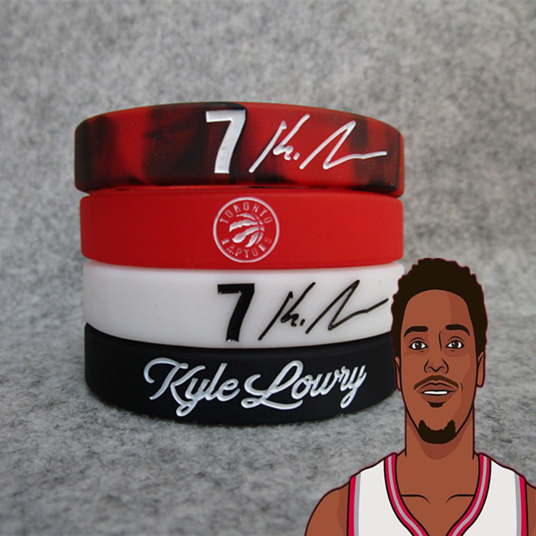 Picture of Raptor basketball No. 7 star Carl Lowry kellowry signature luminous sports bracelet silicone wristband