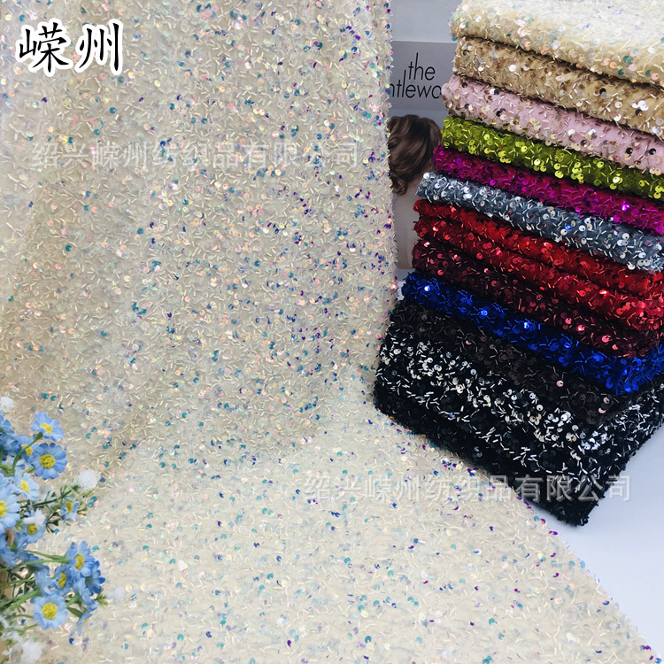 In-Stock Encrypted 5mm Roll Stretch Velvet Fabric for Bags, Dresses, Stage Costumes, Wedding Dresses, Sequin Fabric