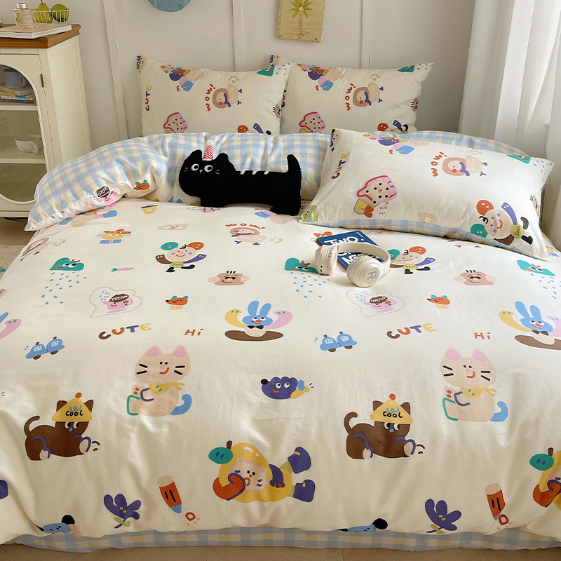 Picture of Wholesale ins cotton four-piece student dormitory three-piece set bed hat autumn and winter group purchase gift generation manufacturers