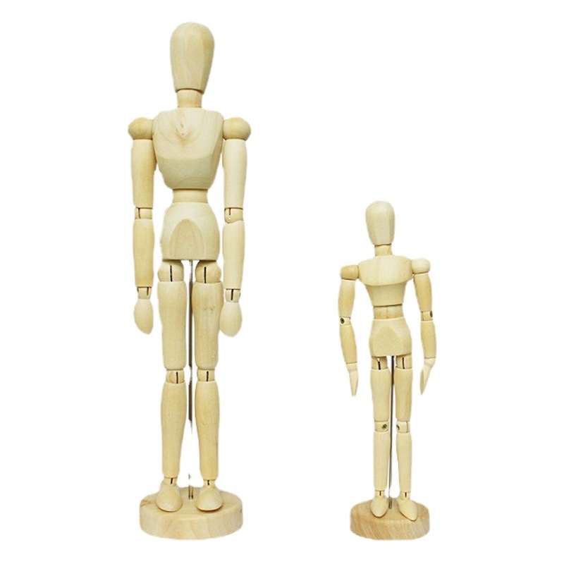 8 Inch 12 Inch Cartoon Tool Wooden Man Model Sketch Puppet Action Figure Human Model Joint Art Figure