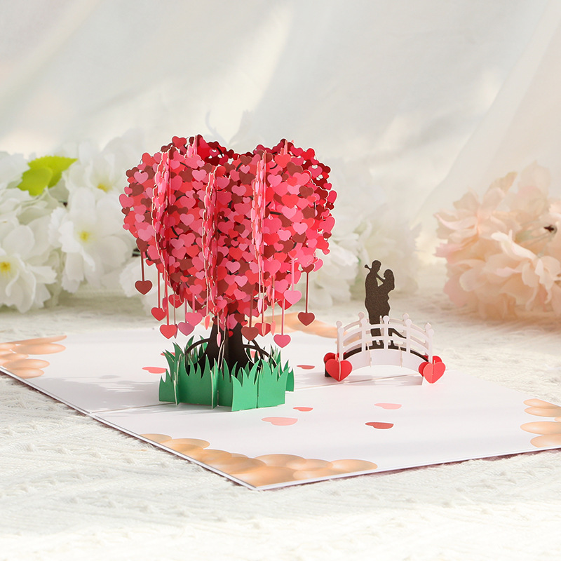 Picture of Amazon creative 3d three-dimensional greeting card gratitude blessing love tree business gift card love gift card for girlfriend