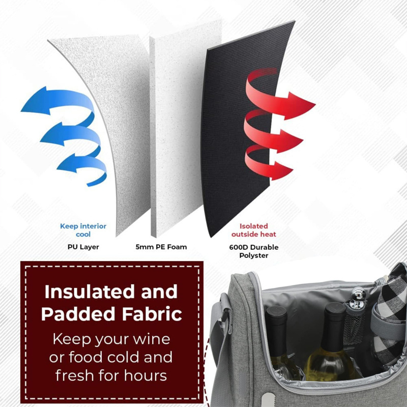 Picture of Cross-Border Classy Red Wine Handbag Two Bottles of Oxford Cloth Thickeneded Insulated Bag Gift Bag Single Shoulder Ice Bag Printed Logo