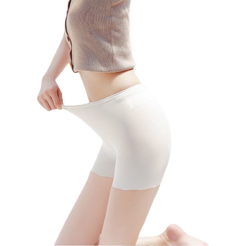 Picture of Ice Silk Safety Pants, Anti-Exposure, Women's Seamless Shorts, Large Size Summer Three-Quarter Pants, Thin Mid-Waist Fashion Leggings
