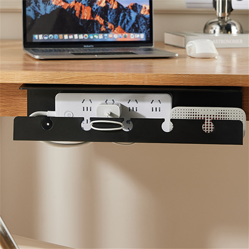 Under the table wire management rack socket finishing rack wire fixed storage slot computer table insert row fixed non-punch storage rack