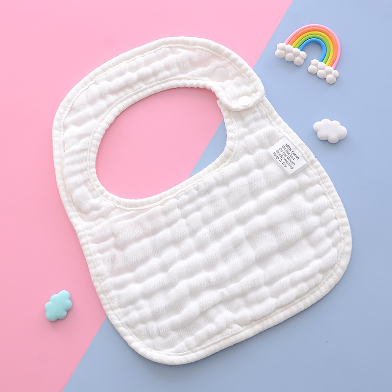 Picture of U-Shaped Bib, 8 Layers of Thickened Cotton Gauze, Plain Color, Unisex Newborn Baby Anti-Spit-Up Bib, Baby Drool Towel