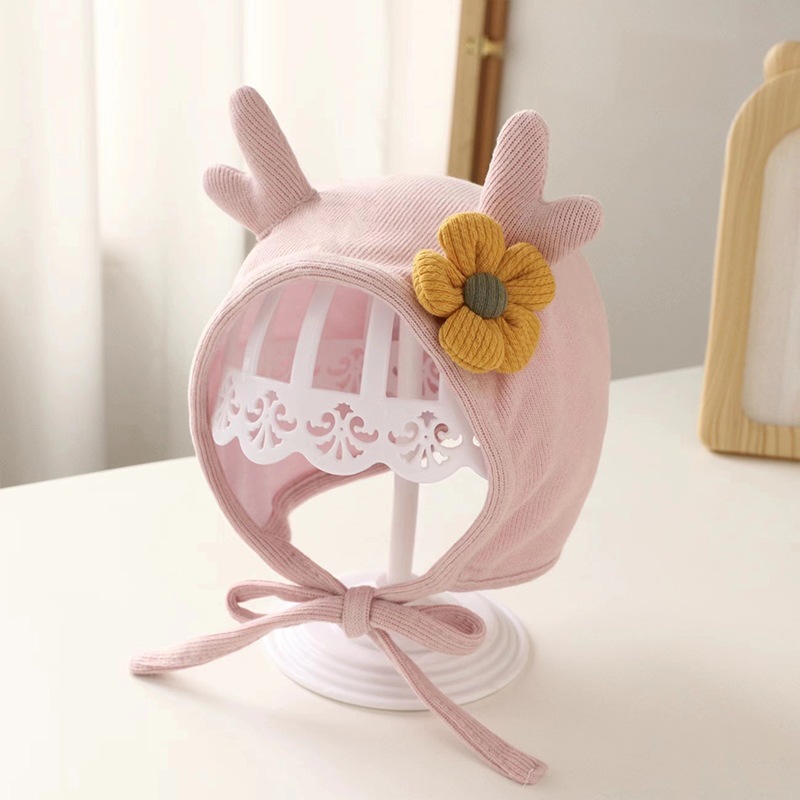 Picture of Baby Hat Spring and Autumn Baby Cute Super Cute Autumn and Winter Baby Ear Protection Newborn Female Baby Fetal Hat Boy