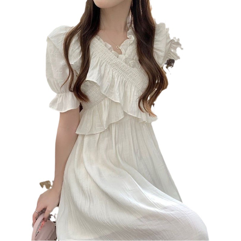 French chic high waist casual A- line skirt summer French temperament design sense niche temperament socialite dress women