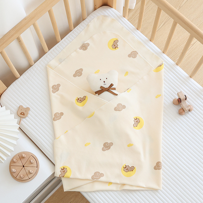 Picture of Newborn baby wrap cotton 0-12 months early baby delivery room single swaddling wrap four seasons universal quilt