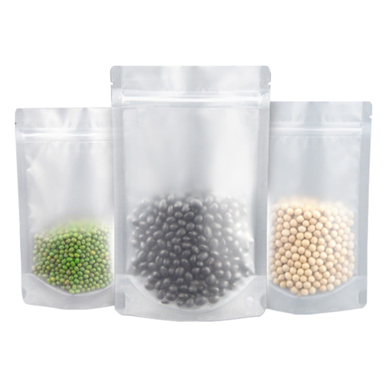 Matte Self-Sealing Bag Frosted Stand-Up Floral Tea Dried Fruit Transparent Packaging Bag Printed Food Sealing Bag Food Bag