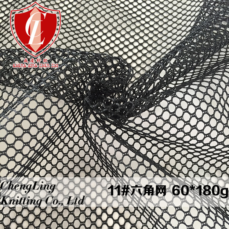 Chengling knitted polyester hexagonal mesh 11# Popular in stock black and white handmade mesh series