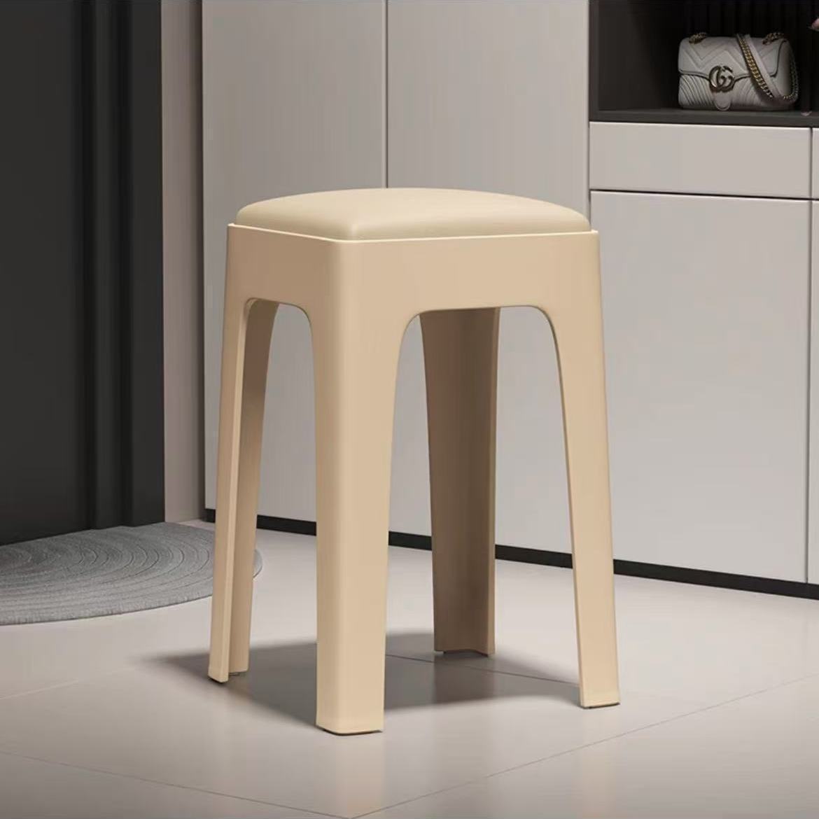 Picture of Plastic Stool Household Thickened Stackable Square Bench Modern Simple Sturdy Durable Dining Table Stool Spare High Chair