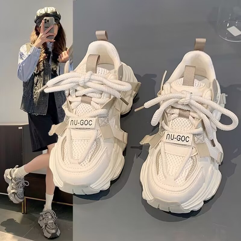 Fried Street Torre Shoes Women's 2025 New Thick Sole Increased Feet Small All-match Casual sneaker Students Lightweight Women's Shoes
