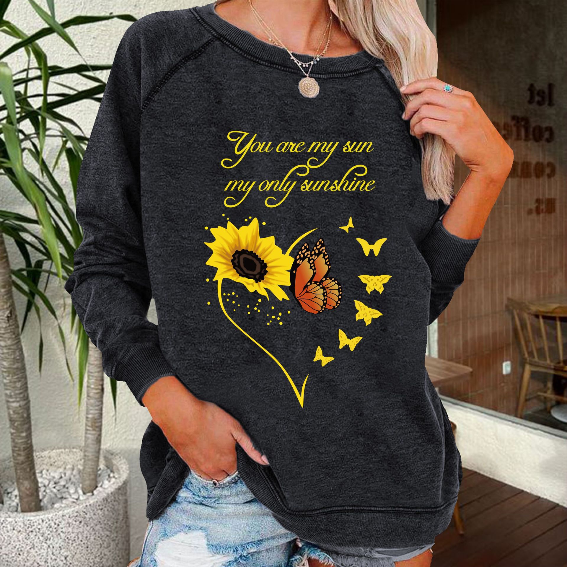 Picture of Cross-border 2023 Women's new letters butterfly Raglan coil thin pullover sweater