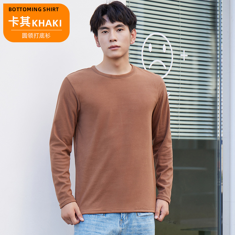Picture of Autumn and Winter Men's Round Neck Thermal Intimates Outer Top Single Piece Long-Sleeved Thickeneded Bottoming Cotton Sweater Autumn Clothing for Men