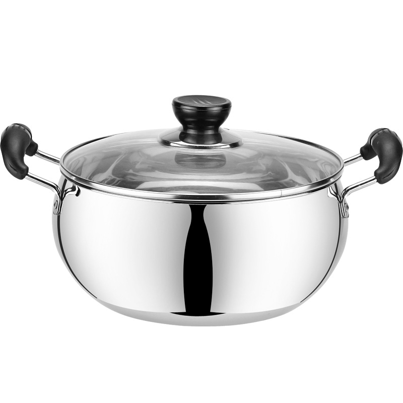 Picture of Thickened household stainless steel pot soup pot gas induction cooker soup pot double handle soup pot double ear pot gift
