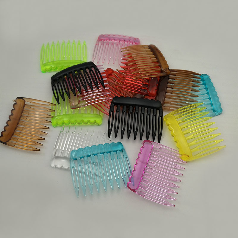 Picture of 9 tooth plastic hair comb 5*4cm children's handmade DIY material environmental protection bridal veil topper hat comb accessories