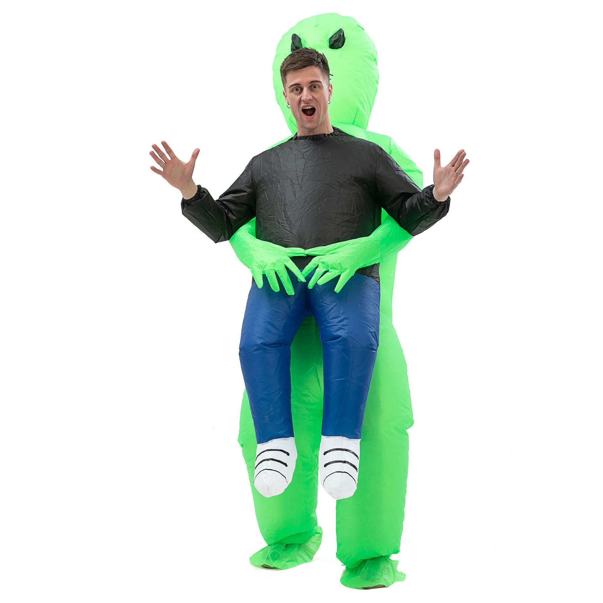 Picture of Cross-border Amazon Halloween costume spoof props alien inflatable clothes same style Ghost hug green ghost clothes