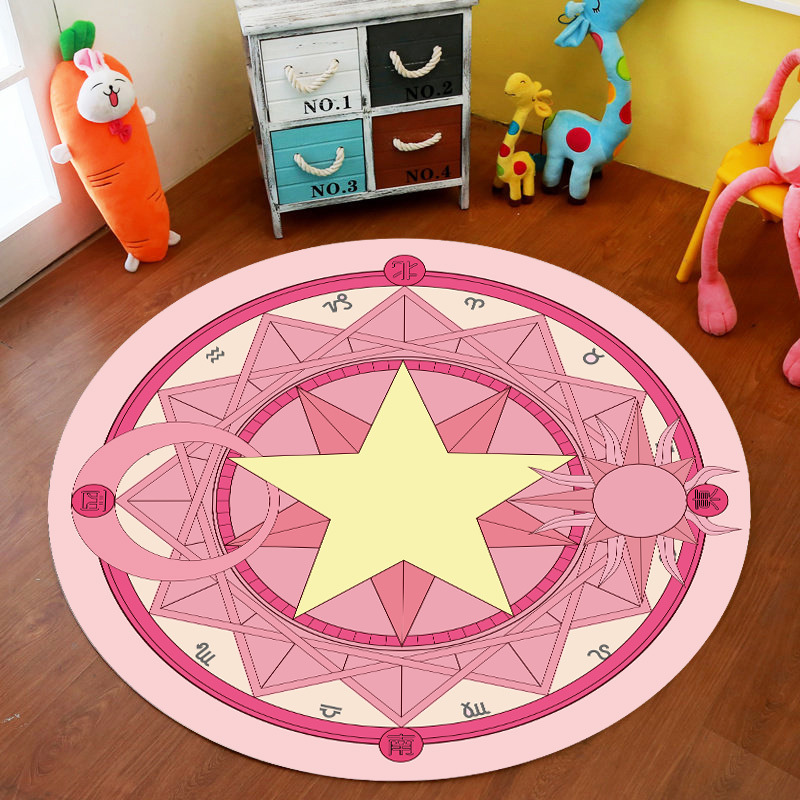 Picture of Cross-Border Cartoon Round Carpet Bedroom Cute Full Bedside Mat Thickened Crystal Velvet Children's Floor Mat Room Carpet