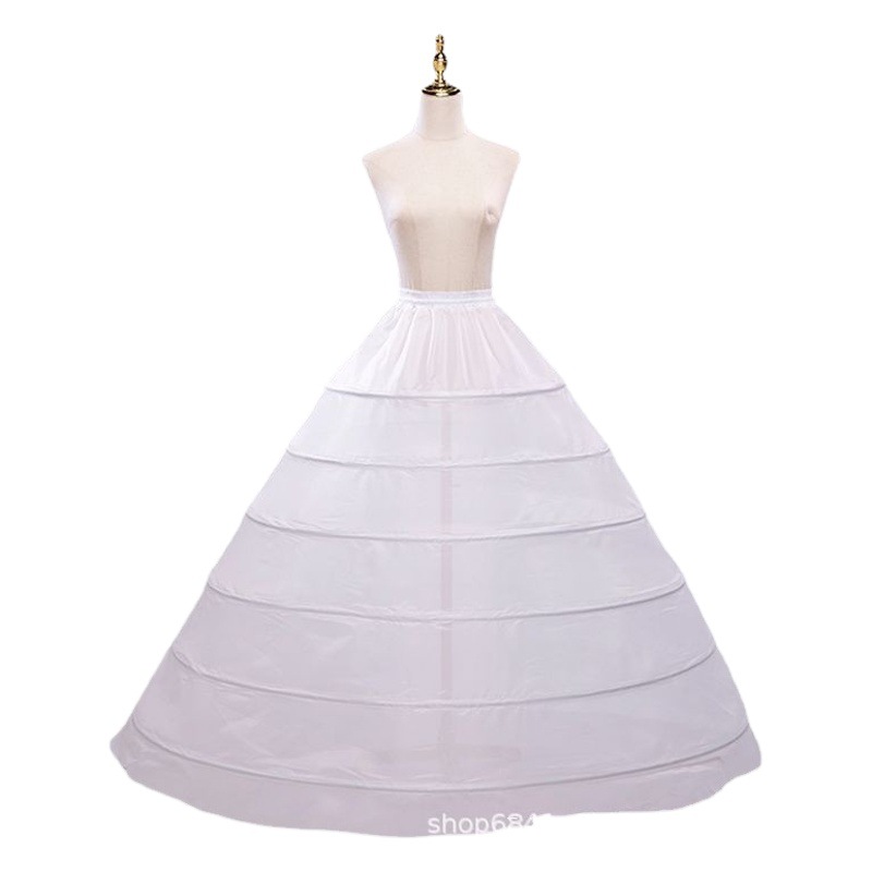 No yarn white skirt manufacturers wholesale foreign trade six-circle elastic belt skirt performance dress bride wedding dress skirt