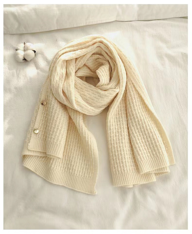Picture of Autumn and winter knitted cape shoulder waistcoat scarf women's versatile multi-functional fashion warm metal buckle