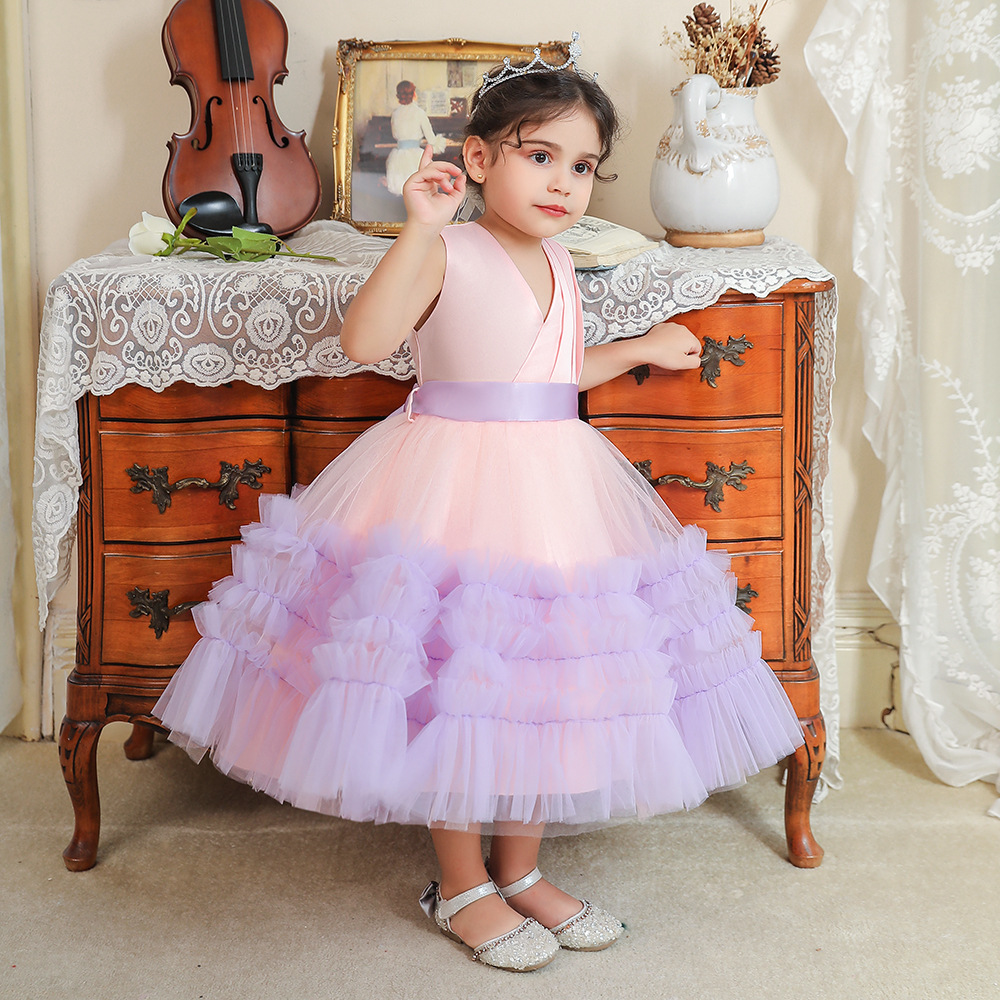 Picture of European and American New Spot Infant Girl Dress Skirt Multi-Layer Mesh Cake Tutu Skirt Baby One-Year-Old Princess Dress