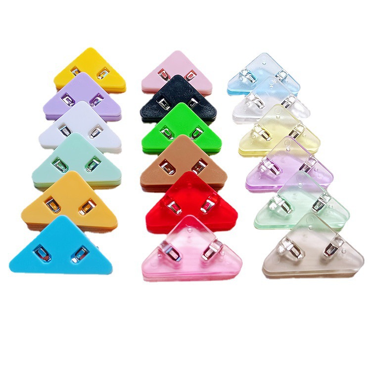 Picture of Internet Red Triangle Clip Student Test Paper Storage Side Angle Clip Folder Stationery Book Anti-roll Artifact Office Long Tail