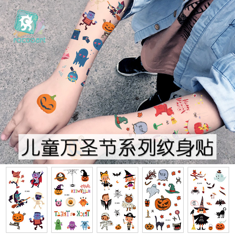 Picture of New Halloween Tattoo Sticker Funny Cartoon Fun Children Tattoo Sticker Disposable Tattoo Sticker Disposable