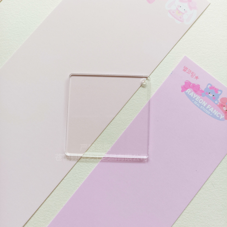 Picture of Cross-border transparent acrylic chip goo card DIY goo plate handmade keychain pendant organic glass blank embryo round