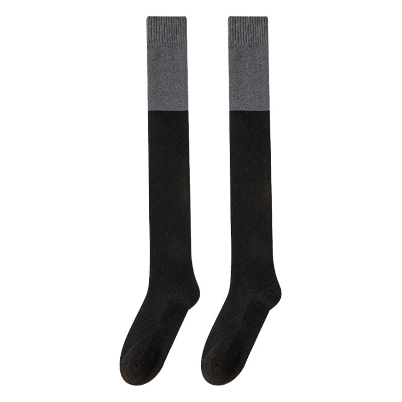Academy style color matching terry knee socks children's long tube thigh knee cover autumn and winter thick fleece-lined warm wholesale
