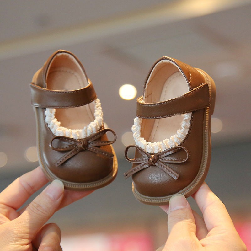 Picture of Girls' toddler shoes, autumn new children's soft-soled beanie shoes, girls' baby bows, princess shoes, little girls' single shoes