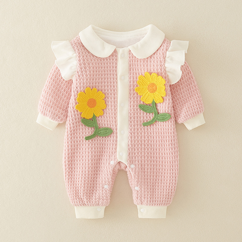 Picture of Infant Clothes Autumn New Newborn Baby Girl Long-sleeved jumpsuit Full Moon Princess Going Out Hare Climbing Clothes