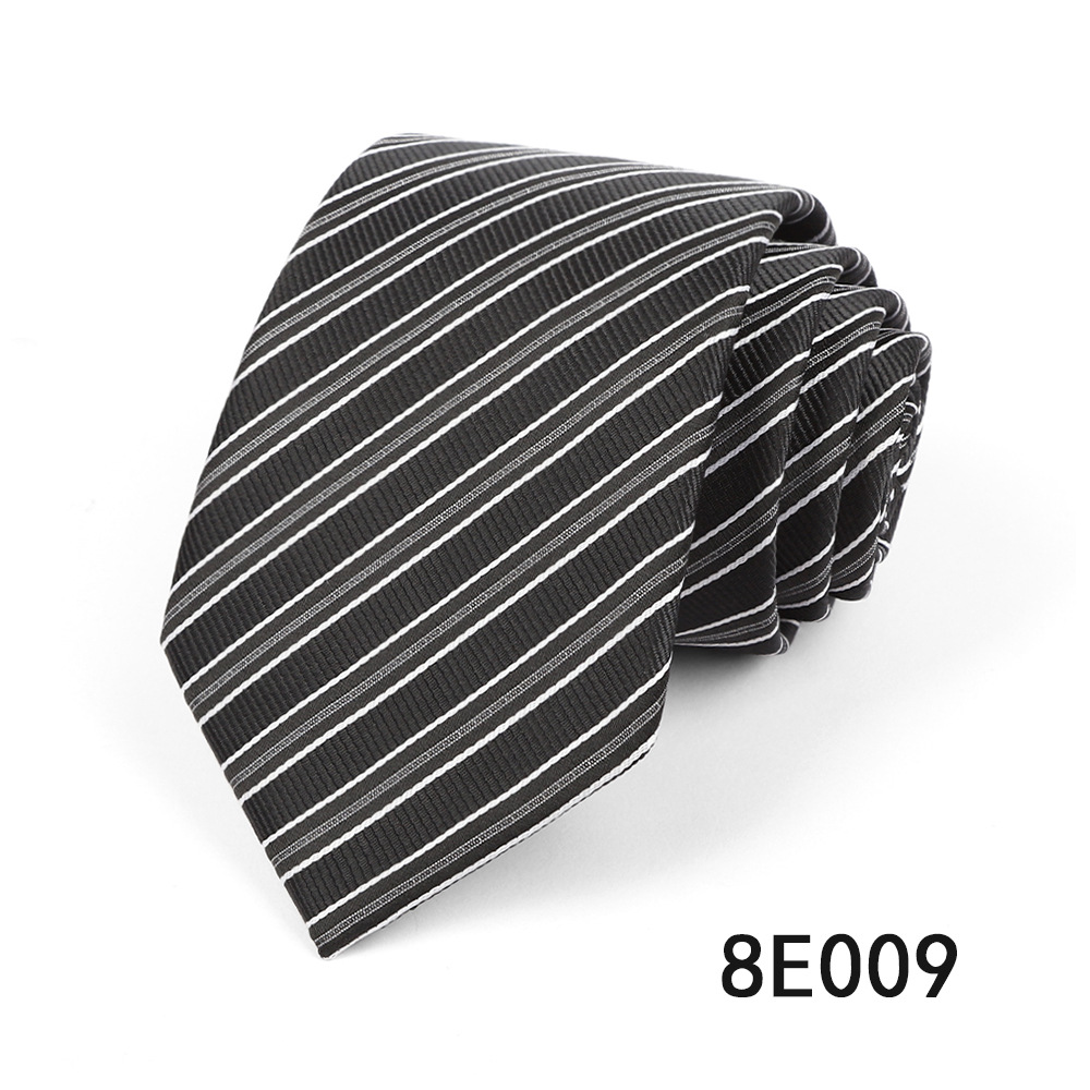Picture of Men's Tie Business Casual Stripesd Tie 8cm Polyester Jacquard Embroider Print Tie Wholesale Formal Wear