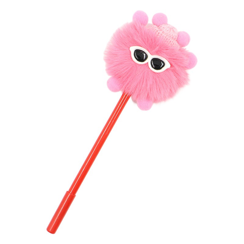 Cross-border internet celebrity in stock little monster lazy rabbit small bristle ball ball decompression neutral ballpoint pen Korean Creative Writing pen