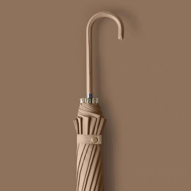 Picture of Large wholesale 16 bone automatic long handle umbrella sunshade sunscreen straight rod umbrella men's and women's dual-use umbrella customized advertising