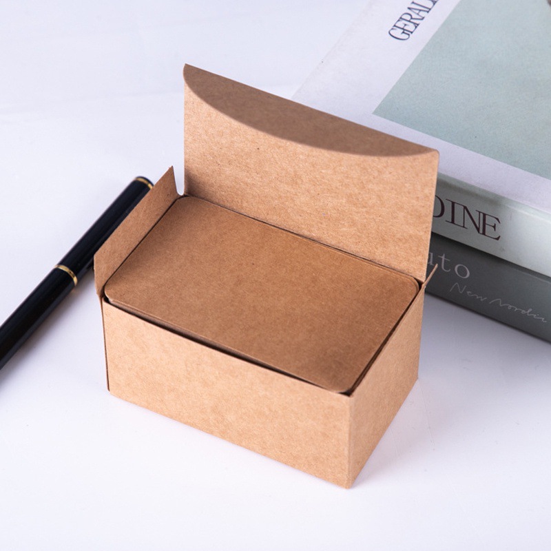 Picture of 100 sheets/box Kraft paper blank rounded corner boxed diy graffiti postcard word card message card DIY card